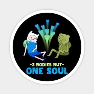 2 Bodies But One Soul - Finn And Fern Adventure Time Characters Magnet